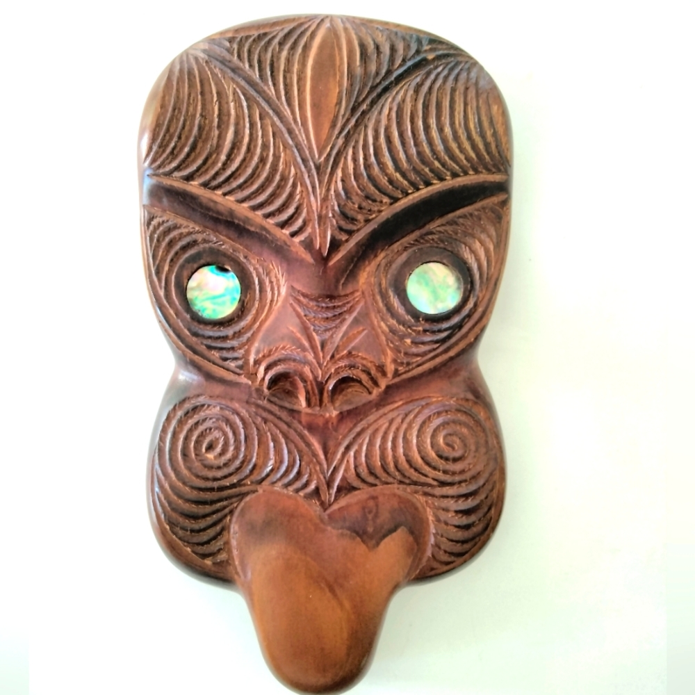 Hand-carved New Zealand Maori wall decor
